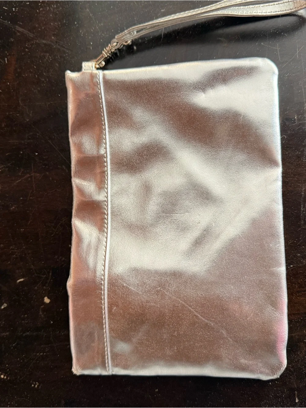 Stylish Metallic Brown Envelope Wristlet Clutch